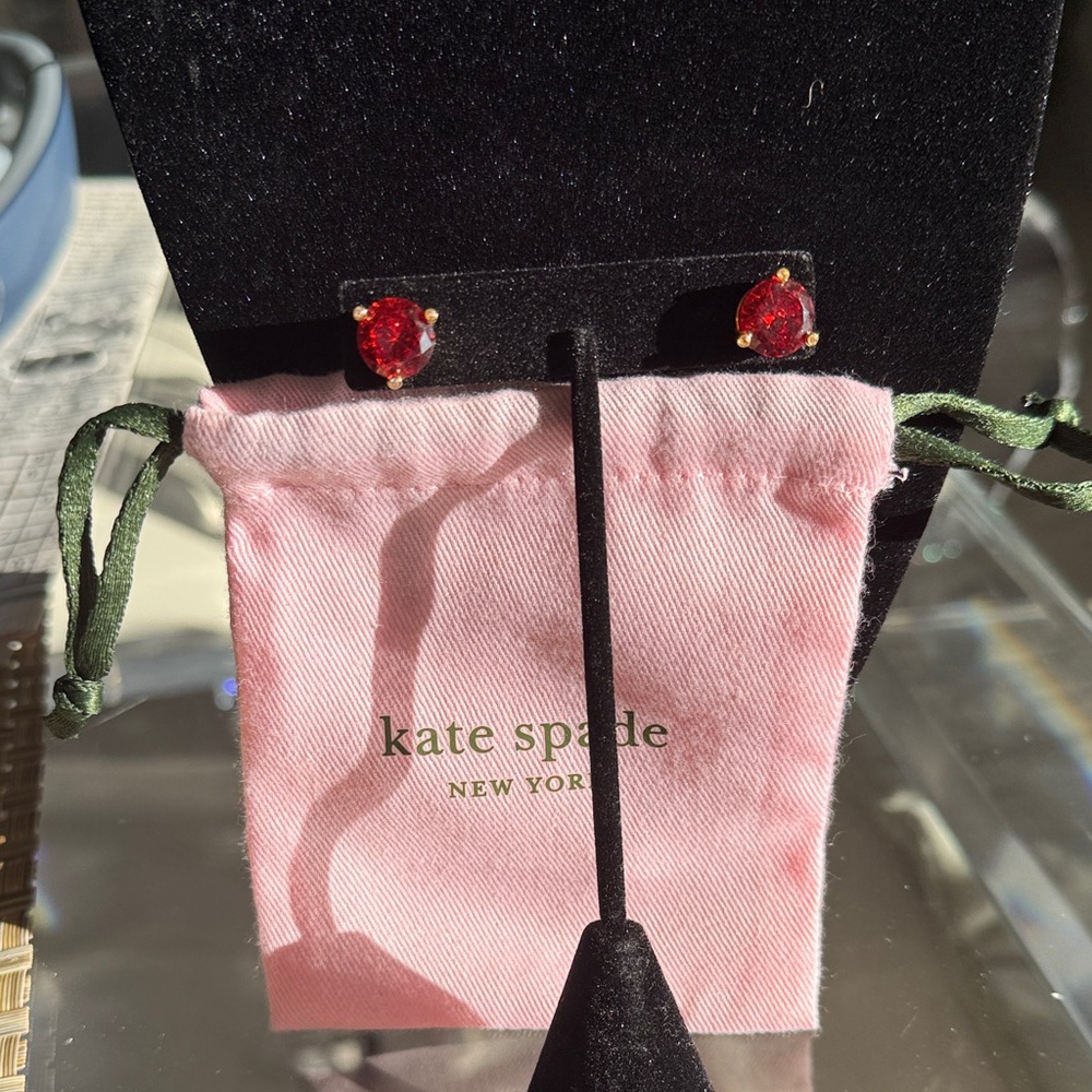 kate spade Red Crystal Stud Earrings